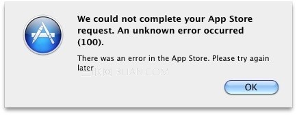 解決Mac App Store安裝程序error 100問題