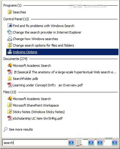 配置Windows 7/8搜索 